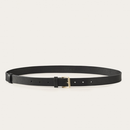 Unisex belt with a metal buckle, black #2380